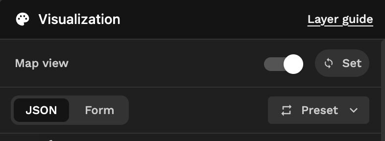 Default map view settings