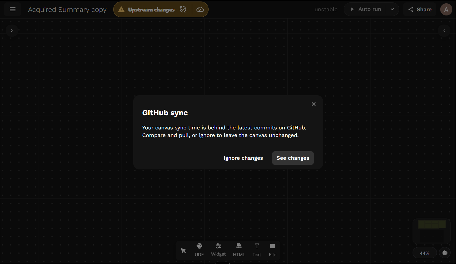 GitHub upstream changes badge