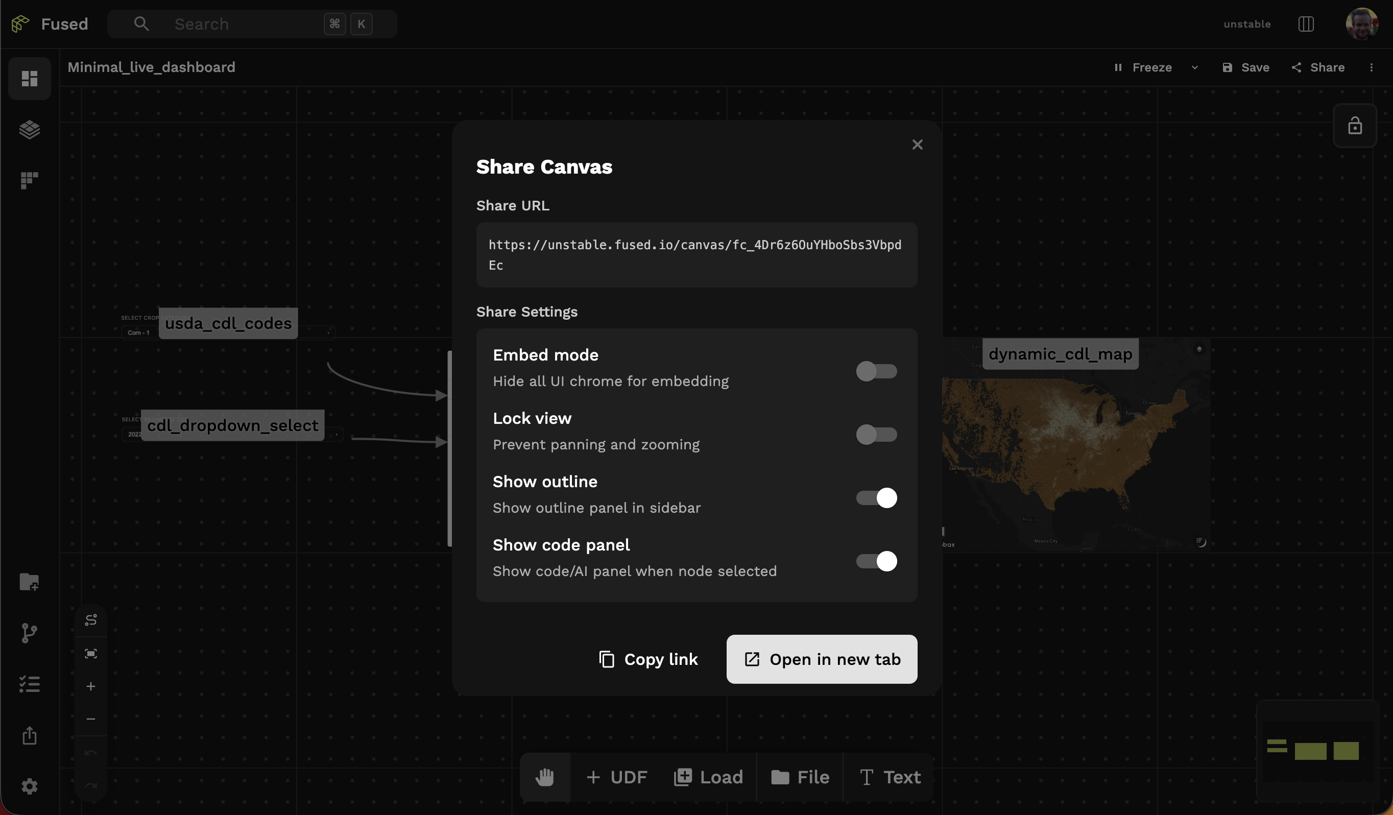 Share modal