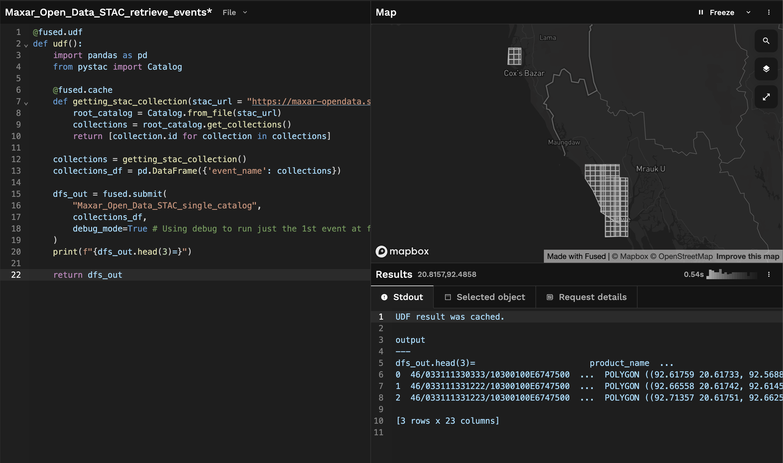 Maxar submit debug mode
